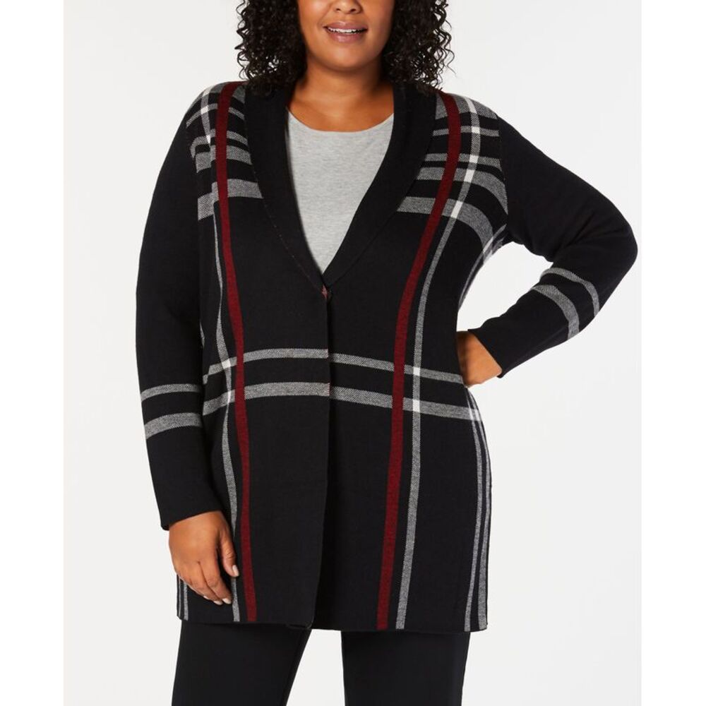 Charter Club Plus Size Plaid Cardigan